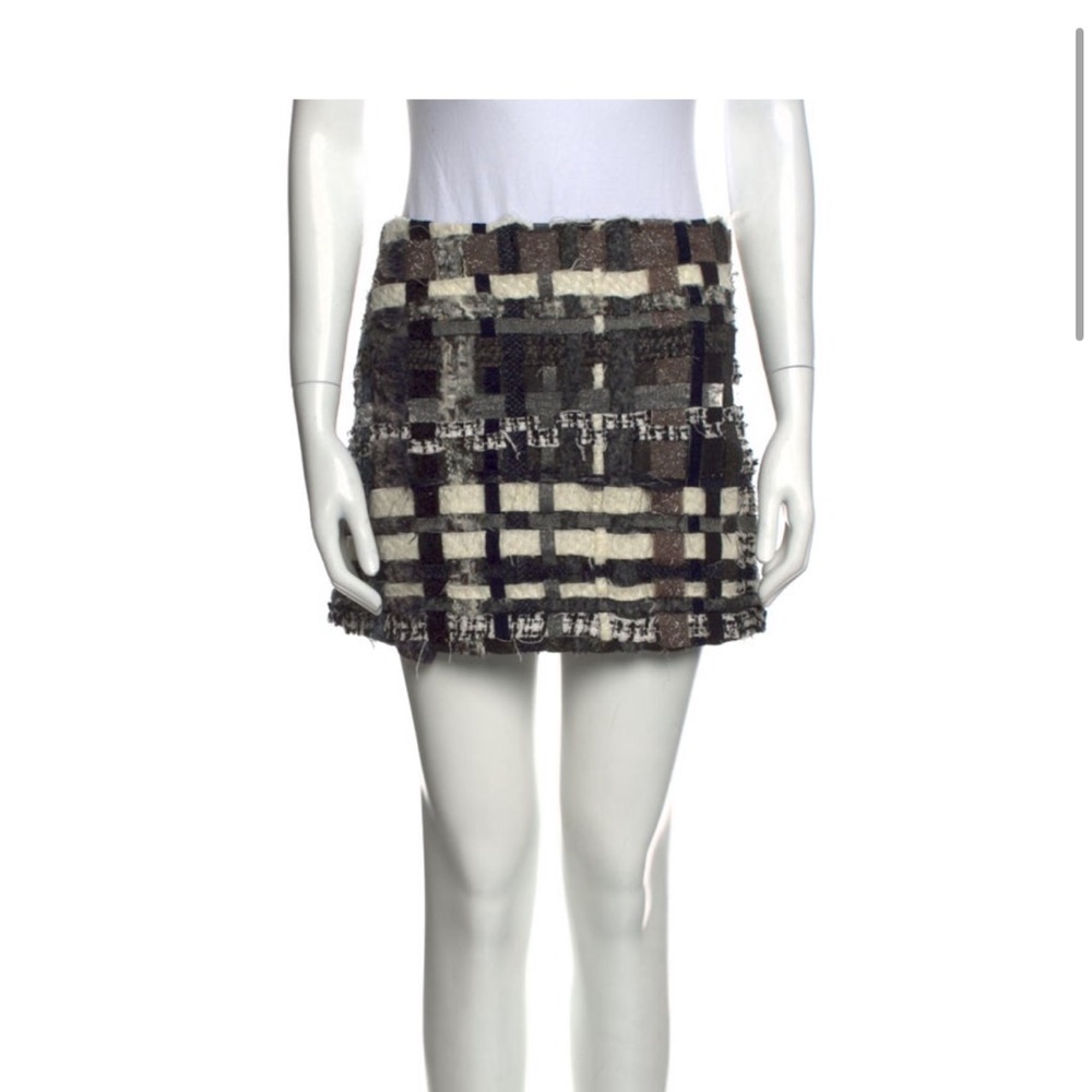Plaid Tweed Mini Skirt Alice + Olivia
